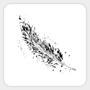 Bird feather. Hand drawn illustration sketch Sticker